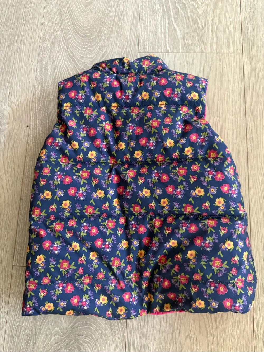 Polo Ralph Lauren Pink Puffer Vest with Floral Lining (Reversible)